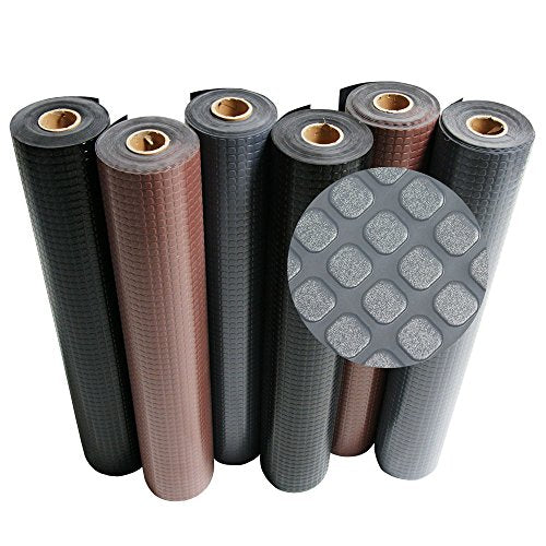 Rubber-Cal Block-Grip Rubber Runner Mat - 2mm x 4ft x 12ft Rubber Rolls - Dark Gray - size: 2mm x 4 x 12-Feet