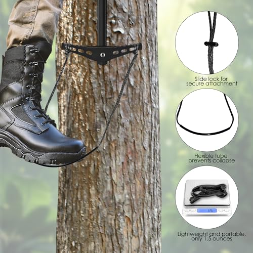 ROLLINJ 1 Step Climbing Aid Strap, Aiders for Climbing Sticks Hunting Ladder Rope – Heavy-Duty Tree Stand Safety Support Rope with Anti-Slip Tube, Ladder Sticks & Tree Stand Setup