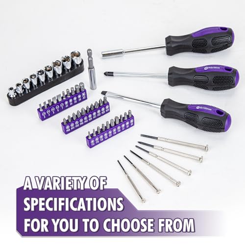 Cartman 148-Piece Automotive and Household Tool Set Perfect for Car Enthusiasts and DIY Home Repairs Purple - color: Purple