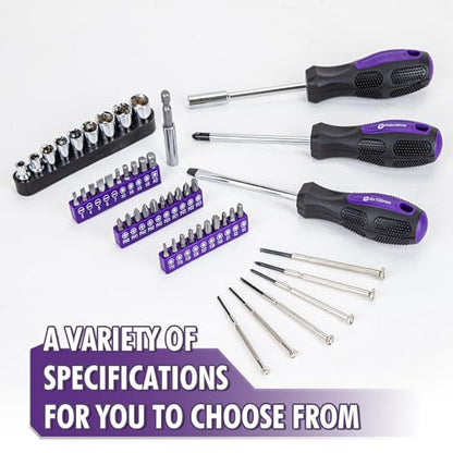 Cartman 148-Piece Automotive and Household Tool Set Perfect for Car Enthusiasts and DIY Home Repairs Purple - color: Purple