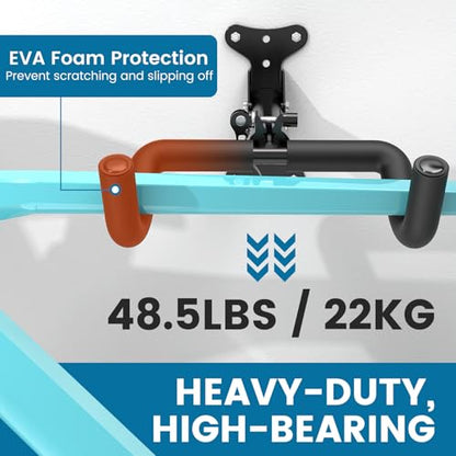 Housolution Bike Wall Mount - [1 Pack] EVA Foam Padded up to 48.5 lbs, Carbon Steel, Valve Mechanism, Heavy-Duty Adjustable Bike Wall Hanger for Road, Mountain and Hybrid Bikes, Garage & Apartment - size: 1 pack