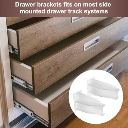 Drawer Track Back Plate Compatible with Prime-Line MP7227,Plastic Drawer Slide Bracket -White (1 Set)