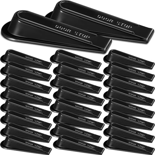 Frienda 24 Pcs Door Stoppers Heavy Duty Door Stop Wedge Rubber Door Stoppers for Door Bottom Carpet Tile Concrete Wooden Floor