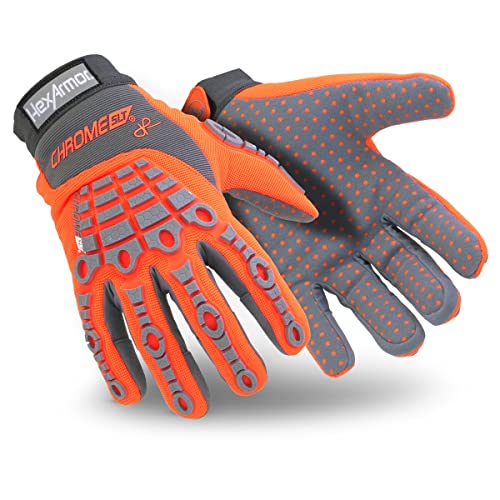 HexArmor Cut-Resistant Impact Protection Synthetic Leather Palm Work Gloves | Chrome SLT ® Series 4070 | Small - color: 4070 | Gray Palm and Impact A6, size: Small