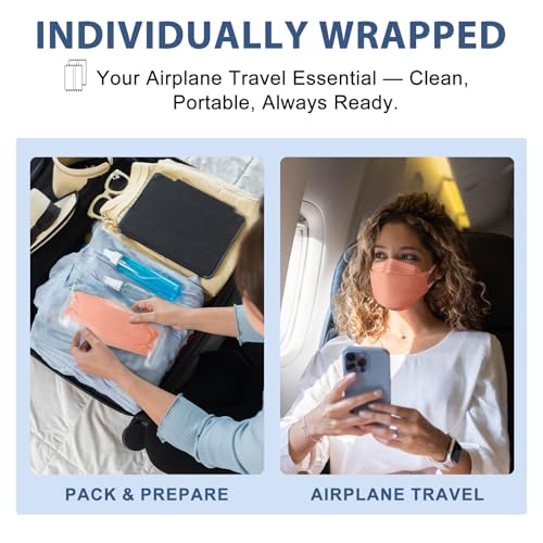 FENFEN KN95 Face Masks Disposable Adults - 50 Pack 5 Layer Protection Dust Breathable Comfortable Respirator Women KN95 Mask Individually Wrapped