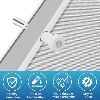 30 Pack Window Screen Plunger Latches with Caps-5/32" x 1-1/2" Aluminum Alloy Window Screen Retainer Pins-Replacement Window Screen Clips for Securing Window Screens - color: 30 Pcs