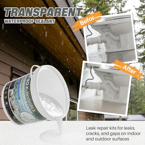 NYBQ Waterproof Sealant Coating 175oz, Transparent Invisible Waterproof Agent, Super Strong Anti-Leakage Polyurethane Coating for Bathroom, Roofs, Kitchen, Patio, Walls, Indoor & Outdoor - style: 175OZ