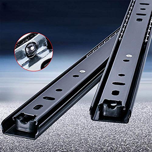 WANLIAN 1 Pair Drawer Slides 14 Inch 2 Fold Heavy Duty Ball Bearing Full Extension Under-Mount Sliding Drawer Slides - size: 2 Fold 14 Inches