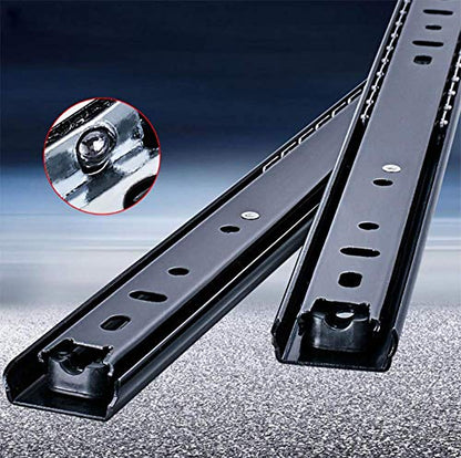 WANLIAN 1 Pair Drawer Slides 14 Inch 2 Fold Heavy Duty Ball Bearing Full Extension Under-Mount Sliding Drawer Slides - size: 2 Fold 14 Inches