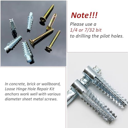 M6 Tree Shaped Steel Hollow Wall Anchor with Screws,Loose Hinge Hole Repair Kit for Concrete Wall, Metal Expansion Bolt for Drywall(200 Pcs)
