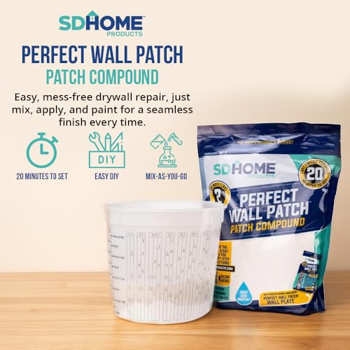 Drywall Repair Compound by SD Home, Fast-Drying Spackle Filler for Holes, Cracks & Wall Damage, Mix-As-Needed Dry Compound Putty, 2 lb. Resealable Bag, Perfect Drywall Hole Patch Solution - style: Patching Compound