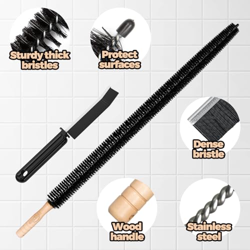 Holikme Dryer Vent Cleaner Kit 2 Pack - Household Cleaning Supplies,Long Flexible Refrigerator Coil Brush Radiator Brush,Dryer Lint Brush Home Essentials for Lint Trap Dust Vacuum Brush - size: Long 2pack