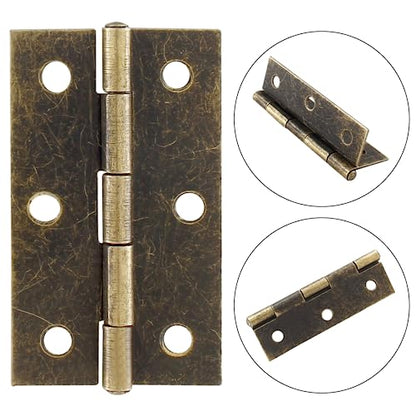 Murtenze 12 Pack 2.5 Inch Cabinet Hinge, Antique Bronze Butt Hinges with Mounting Screws - color: Antique Bronze, size: 2.5 Inch