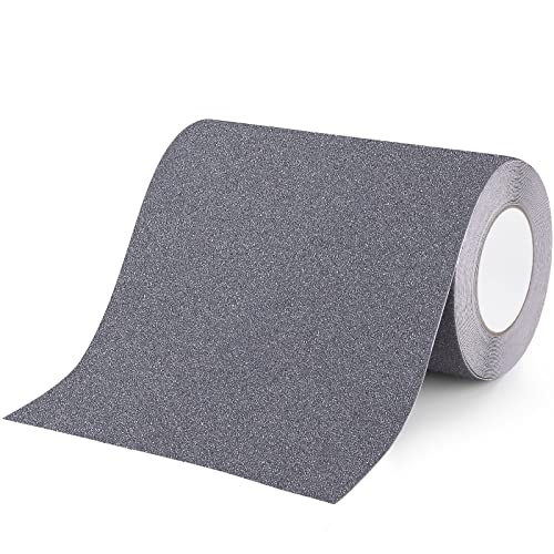 Qingluan Anti Slip Tape Heavy Duty Grip Tape Non Slip Stair Treads Waterproof High Traction Safety Tape for Indoor Outdoor Stairs Steps Floors (Grey, 7.8 Inch x 32.8ft) - color: Grey, size: 7.8 Inch x 32.8ft