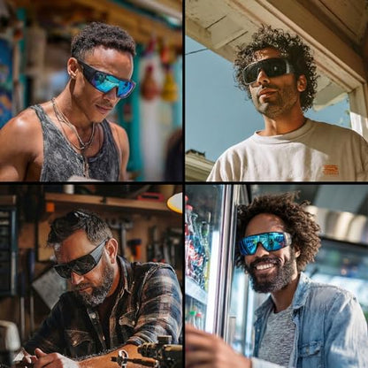MAXJULI Z87 Wrap Around Sports Sunglasses with Side Shield for Men TR90 Ultralight UV400 Protection Safety Glasses 8704