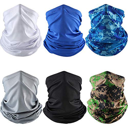 Geyoga Neck Gaiter Bandana Face Mask Summer UV Protection Cooling Breathable Face Mask Neck Scarf Balaclava for Men Women - color: Simple Colors