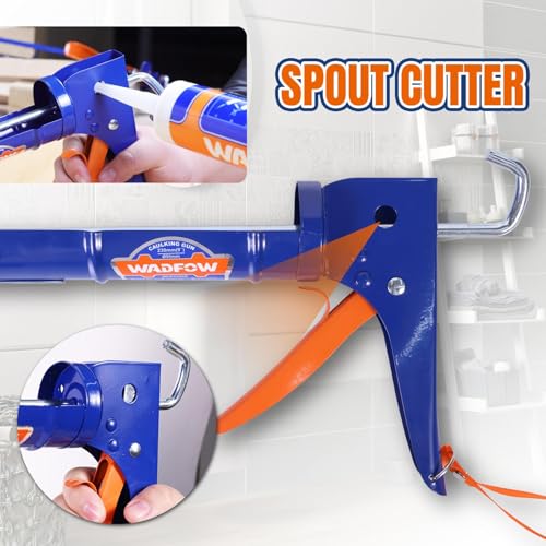 WADFOW Caulking Gun, No Drip Caulk Gun,9" Drip Free Hand Caulking Gun with Comfort Grip,Smooth Round Rod for 10oz Caulk Tubes,WCG2309D-2,Blue