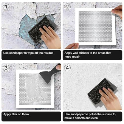 4pcs Drywall Patches, 8x8 Inch Self Adhesive Wall Hole Repair Patches Dry Wall Patch Repair Kit Screen Patch Repair Kit for Broken Walls Repairing or Ceiling Filler