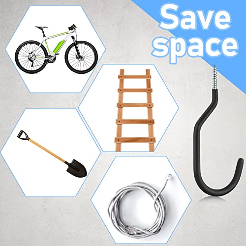 Amyhill 36 Pcs 6 Inch Heavy Duty Bike Hooks for Garage, Bike Hooks Hanger for Wall Bicycle Storage with Hanging Screw Loading Capacity 100 Lbs