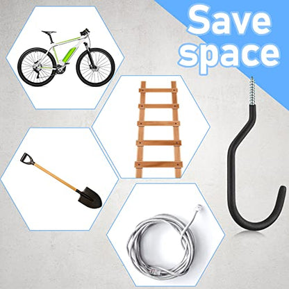 Amyhill 36 Pcs 6 Inch Heavy Duty Bike Hooks for Garage, Bike Hooks Hanger for Wall Bicycle Storage with Hanging Screw Loading Capacity 100 Lbs