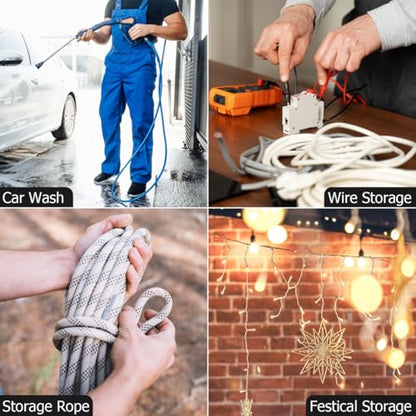 NUOBESTY Wire Spool Cable Reel Organizer, 7.87 in Black Storage Wheel Empty Plastic Extension Cord Reel for Cords, Rope, Ethernet, 1KG 3D Printer Filament Respooling, Garage & RV Cable Management