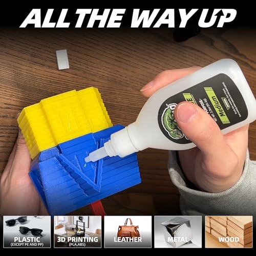 Medium Super CA Glue Kit 9.2 oz, All Purpose Clear Superglue for Ceramic Metal Plastic Wood 3D Printing, Strong Instant Cyanoacrylate Adhesive for DIY Craft Hobby Model Aquarium Leather Glass Rubber - size: 8 oz., style: MEDIUM VISCOSITY