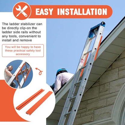 Ladder Stabilizer, Rail Ladder Covers for Gutters & Roof, Ladder Safety Protector Fits Extension Ladders with 1”Wide Offset “T” Profile, Used to Fall Prevention and Scratch Protection, 2 Pack