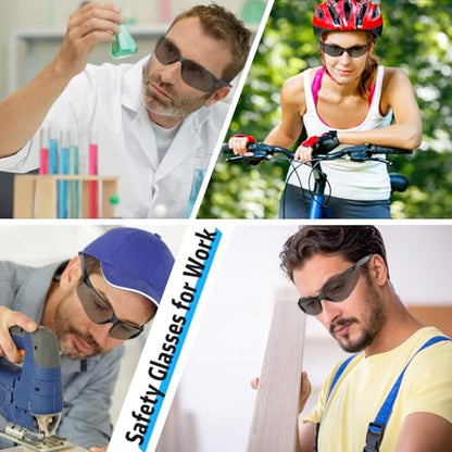 Salfboy Tinted Safety Glasses Bulk of 10 ANSI Z87.1 Protective Eyewear Scratch-Resistant for Work, Lab, Construction - color: 10 Grey