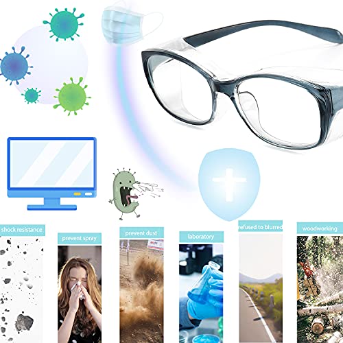 Dollger Safety Glasses with Readers 1.5 2.0 1.0 Progressive Multifocus Anti Fog and Blue Light Blocking Reading Glasses - color: Blue, size: 1.5x