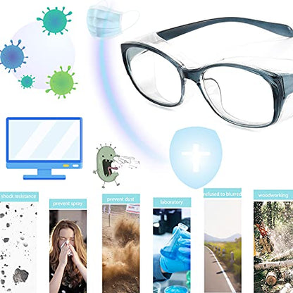 Dollger Safety Glasses with Readers 1.5 2.0 1.0 Progressive Multifocus Anti Fog and Blue Light Blocking Reading Glasses - color: Blue, size: 2.0x