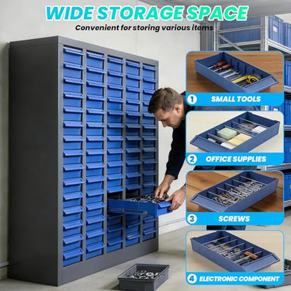 75 Drawers Bolt and Nut Tool Storage Cabinet with ABS Material, 25.8” x 8.66” x 35.4” Parts Cabinet with Label Stickers & Shelves, Parts Cabinet for Tool Hardware Storage, Auto Repair Shop - size: 75 Drawe