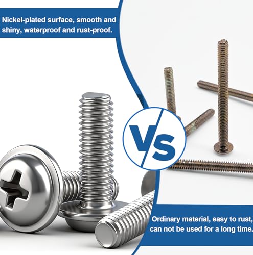 120PCS Assortment，Cabinet Pull and Knob Screws, M4×16/18/20/25/30mm, Machine Screws with Pan Washer Head, Metal Phillips Screws Kit for Drawer, Cupboard, Closet Handle Installation - size: M4×16/18/20/25/30mm