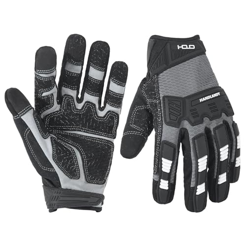 AIGEVTURE Work Gloves Men Mechanic Gloves,Mens Utility Work Gloves - color: New Black-grip, size: X-Large (Pack of 1)