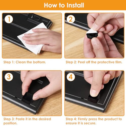Rubber Feet for Electronics 20PCS Square - Black Rubber Bumpers Self Adhesive, Adhesive Rubber Feet for Cutting Board Speakers, Laptop, Appliances 0.78" x 0.38" - size: Black