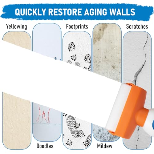 White Paint for Wall, 17.6 Floz Wall Touch Up Paint With Roller - style: 17.6 FlOz