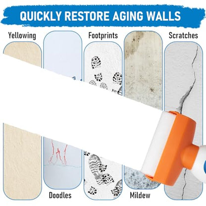 White Paint for Wall, 17.6 Floz Wall Touch Up Paint With Roller - style: 17.6 FlOz