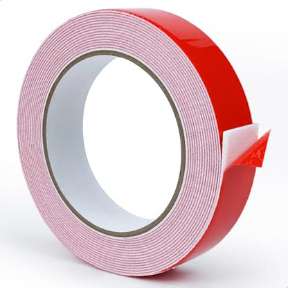 MOJOTORY Double Sided Foam Tape, Super Strong Holds Firmly, Shock Absorption, Easy Peel Red Liner, No Residue Mounting Tape for Lightweight DIY, Pictures & Home Decor (1 in x 16.5 Ft) - size: 1.0In x 16.5Ft