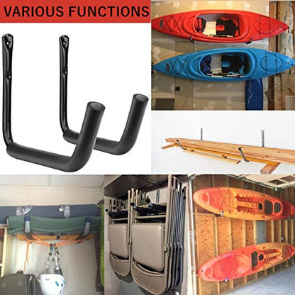 Garage Storage Heavy Duty Hooks, 15Inch Jumbo Arm Kayak Rack, 6 Pack Wall Mount Canoe Hangers