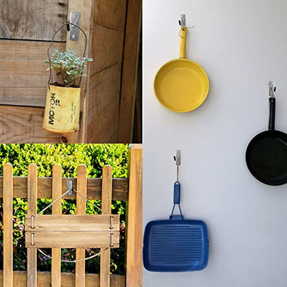 30pcs Wall Mounted Heavy Duty Metal Single Hooks Home Storage Organizer Hanger Stainless Steel Hooks (2/4/6inch) - size: 2/4/6 IN