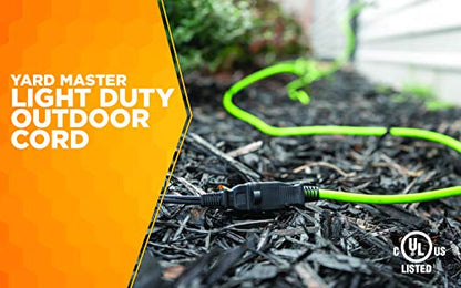 Southwire Outdoor Extension Cord - Flexible Weatherproof Power for Landscaping & Outdoor Lighting - SJTW Extension - 16 Gauge - 2 Prong - 120 Foot - Lime Green