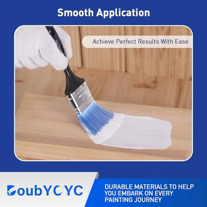 Paint Brushes, 4 Pack 2 Inch Paint Brush, Plastic Handle Flat Paint Brushes for Walls, Furniture and DIY Paint, Professional Paint Tools - color: 4 Pack