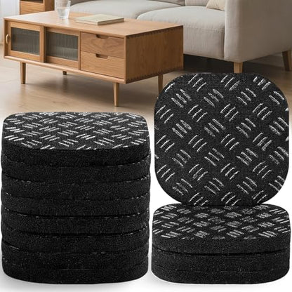 12PCS Non-Slip Furniture Pads for Hardwood Floors, 2'' X 2'' Cuttable Silicone Floor Pads for Furniture to Keep Furnitures from Sliding, No Adhesive Residue, Protecting Floors from Scratching