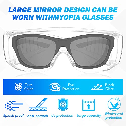WFEANG Clear Safety Glasses bulk, Lightweight Protective Eyewear For Men Women, Over Goggles Impact Scratch Resistant - color: 6 Pack-clear