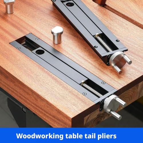 Woodworking Bench Vise - Adjustable Workbench Bench Dog Clamp,Lightweight Benches Tail Vise Offering Portability and Strength in Professional Woodworking Task High Strength Clamp (Black)