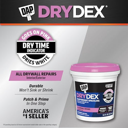 DAP DryDex Dry Time Indicator Spackling, Pink/White, 16 Oz (7079812348)