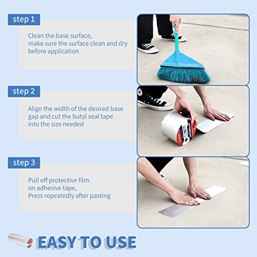 Butyl Tape Waterproof Aluminum Butyl Rubber Tape 12in x 16.4ft, UV-Resistant Leak Proof Seal Strip Patch for RV Patch,Window and Metal Roof Flashing, Patching and Gutter Leak Repair - size: 12"w X 16.4'l