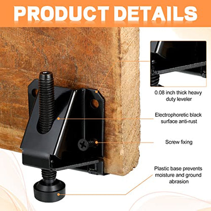 Kenning 24 Pack Heavy Duty Leveling Feet Workbench Leveling Legs Furniture Levelers Leg with Screws, Lock Wrench, 2.3 inch Adjustable Height, Leveler for Workbench, Furniture, Table, Cabinets (Black) - color: Black