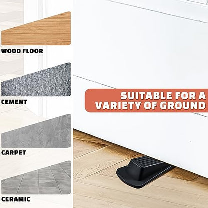 Frienda 36 Pcs Door Stoppers Bulk for Bottom of Door Rubber Door Wedge Stop Height up to 1.2 Inches Sturdy Door Stop Bulk for Heavy Duty Door Bottom Carpet Tile Concrete Wooden Floor (Black)