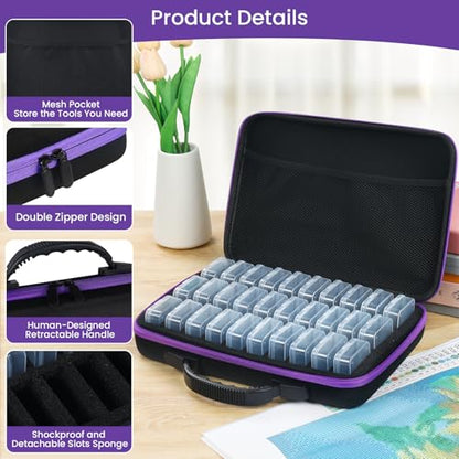 Douorgan Diamond Painting Storage Containers Portable Bead Organizer Shockproof Bead Art Storage Case Jewelry Beads Storage Box (30 Small Boxes) - size: Medium - 30 Small Boxes