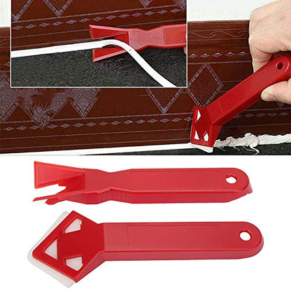 2PCS Caulk Tools Kit Silicone Sealant Remover Glass Cement Caulking Scraper Sealant Finishing Tool Grout Remove Scraper for Kitchen Bathroom Window